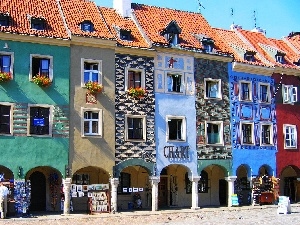 Pozna?, market, houses, Old car