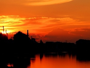 Pozna?, Lake Malta, west, Town, sun