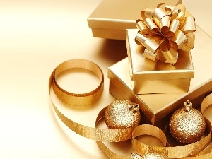 baubles, Present, Golden