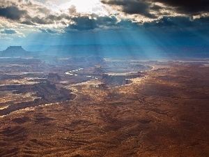 sun, Przebijaj?ce, flash, ligh, Park, national, luminosity, canyon