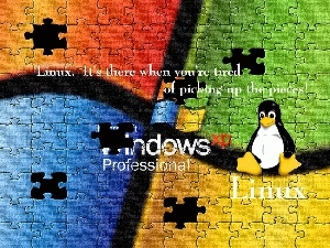 Linux, puzzle, logo