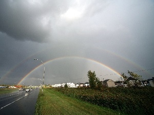 rainbows, clouds, Way, Storm