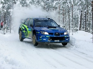 rally, winter, Subaru Impreza