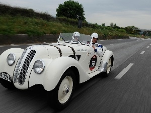 rally, BMW, White, vintage