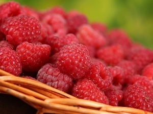 Raspberries, basket