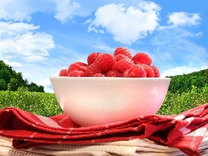 raspberries, bowl