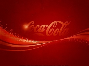 Red, cola, logo, background, Coca