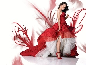 red hot, Dress, Evangeline Lilly