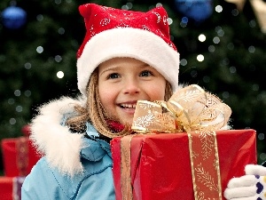 red hot, gifts, girl, Hat, Smile