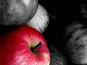 one, Red, apples