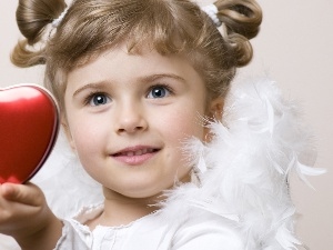 Red, Heart teddybear, girl