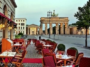 Berlin, Gate, fragment, Brandenburg, Hotel hall, Adlon, town, Restaurant