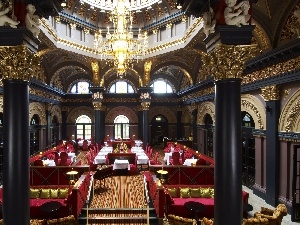 Restaurant, girandole, Hotel hall