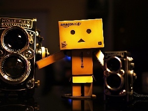 Retro, photographic, Rolleiflex, Danbo, blur, Cameras