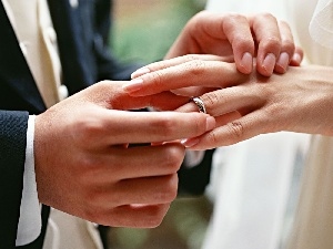 rings, hands, she, marriage, he