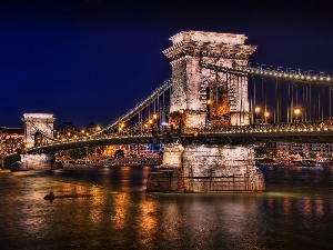 bridge, River, Budapest