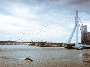 River, Netherlands, Erasmus Bridge, rotterdam