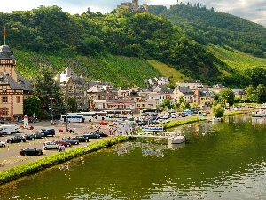 river, by, panorama, Germany, town