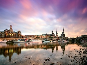 River, Town, Germany, Dresden