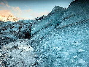 River, Frozen, Mountains, ice