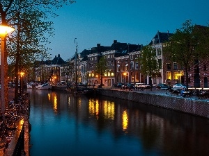 night, River, Amsterdam
