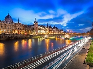 River, bridge, Paris, France