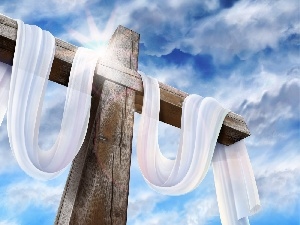 robe, White, Cross, Sky