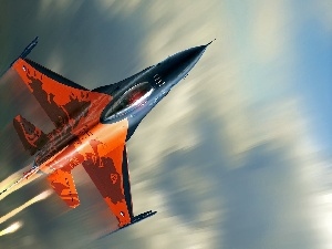 Jet, rockets, Orange