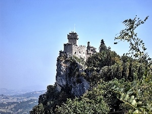 rocks, ruins, San Marino, acacia, Castle