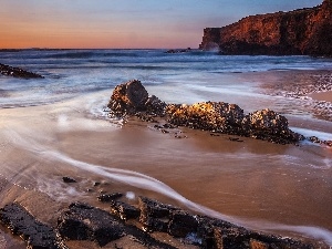 cliff, rocks, sea