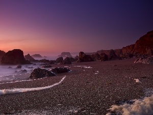 rocks, Coast, Foam, sea