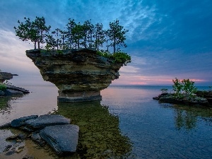 Island, rocks, sea