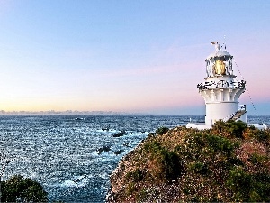 rocks, sea, Lighthouse, maritime