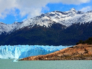 rocks, Snowy, Mountains, ice