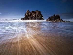 projections, rocks, sea