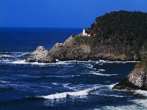 rocks, maritime, sea, Lighthouse