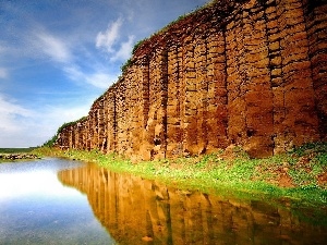 rocks, water