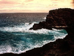 Waves, rocks, sea