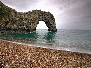 rocky, cliff, sea, Beaches