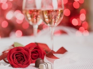 roses, Champagne, Valentine