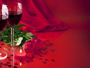 roses, Wine, Valentine