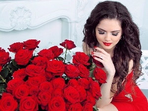bouquet, rouge, model