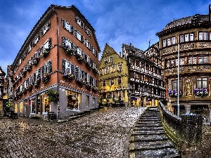 Baden-W?rttemberg, perspective, City of T?bingen, Germany, apartment house