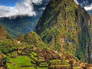 ruins, Mountains