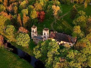 ruins, Monument, Park, forest