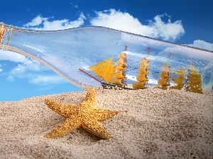 sailing vessel, Rafandynka, Beaches, Bottle