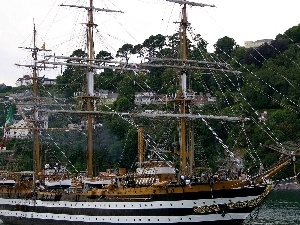 landscape, sailing vessel