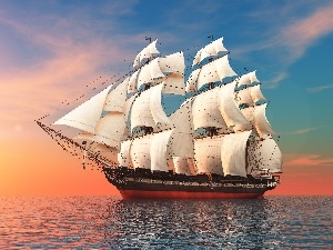 sea, sailing vessel