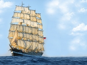 sea, sailing vessel