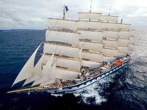 sailing vessel, school Sedov, sea